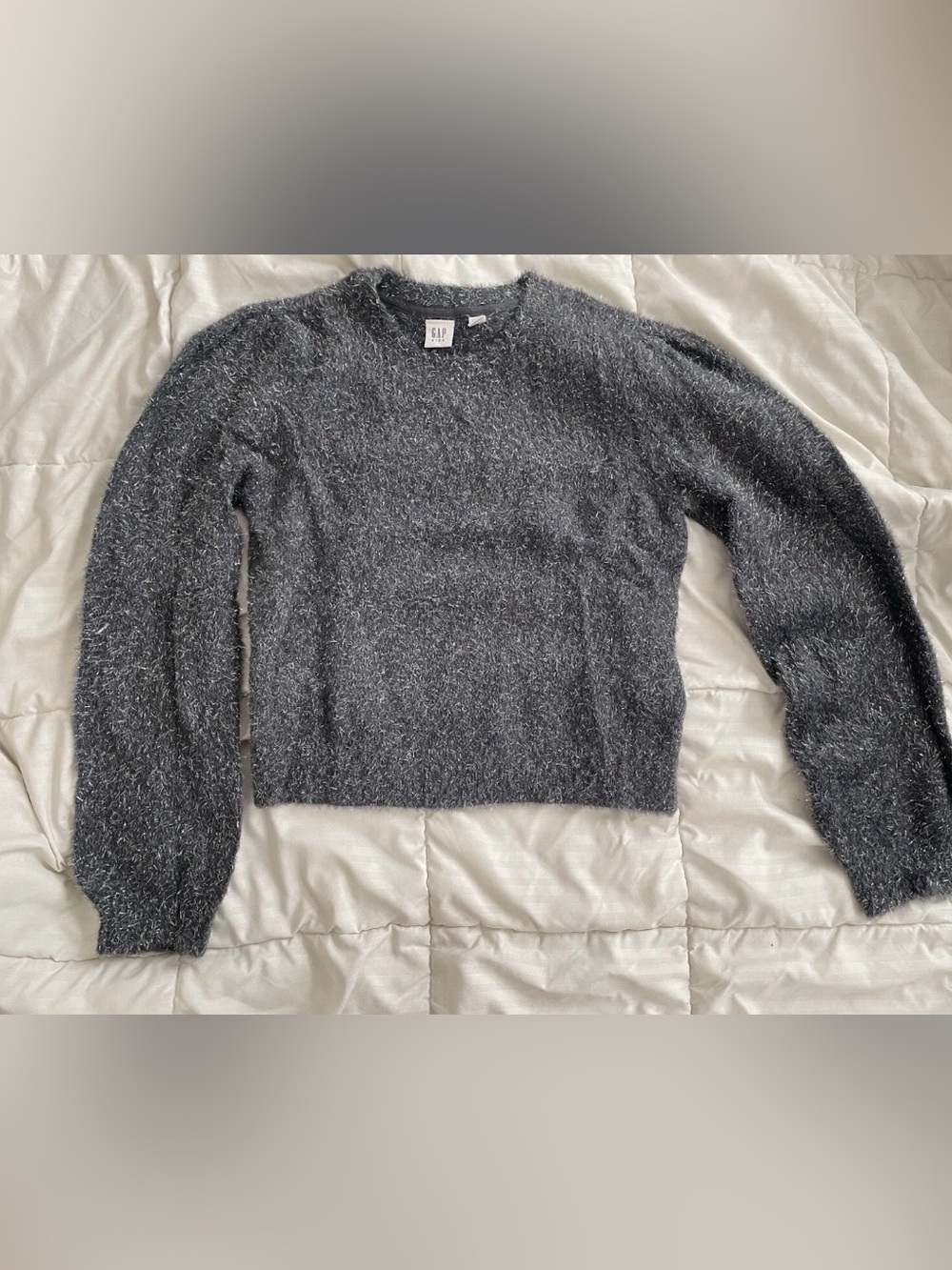 Gap Kids Sweater Girls Gray Metallic Shiny Size XXL
